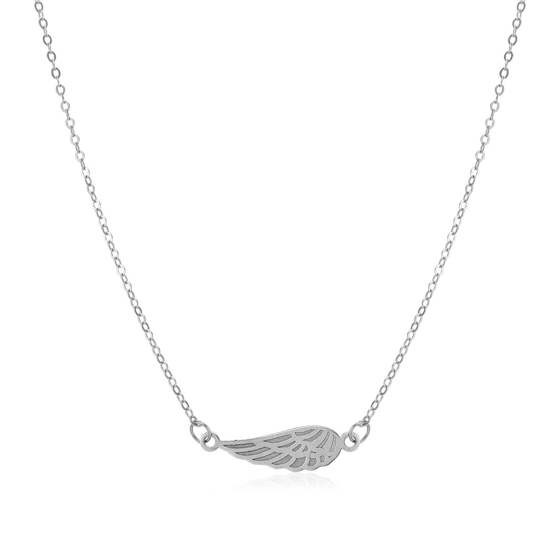 14K White Gold Angel Wing Necklace - Coolpeacock