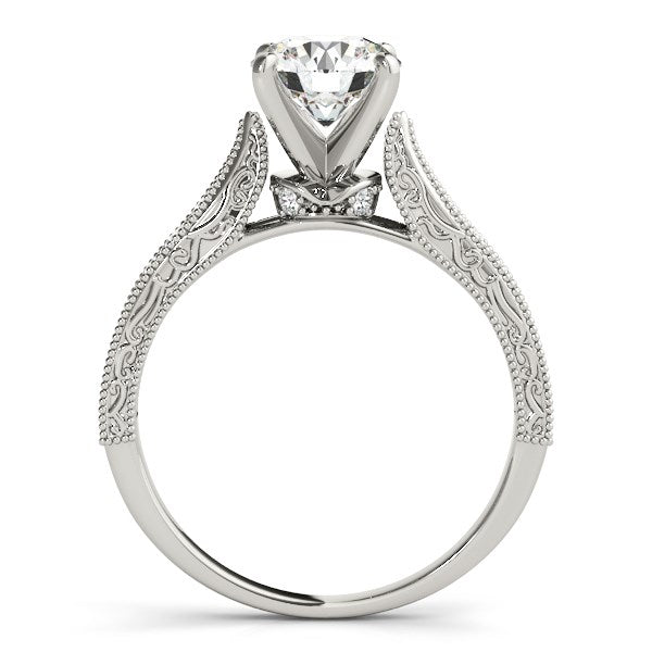 14k White Gold Antique Design Diamond Engagement Ring (1 5/8 cttw) - Coolpeacock