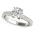 14k White Gold Antique Pronged Round Diamond Engagement Ring (1 1/8 cttw) - Coolpeacock