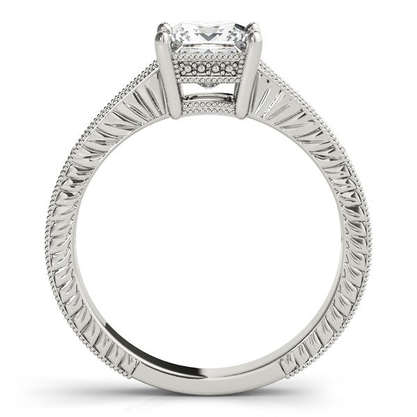 14k White Gold Antique Style Diamond Engagement Ring (1 1/8 cttw) - Coolpeacock