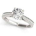 14k White Gold Antique Style Graduagted Diamond Engagement Ring (1 1/8 cttw) - Coolpeacock