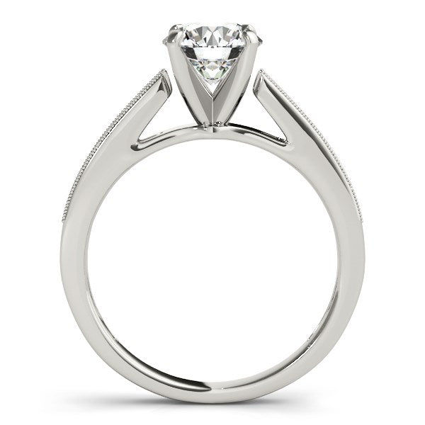14k White Gold Antique Style Graduagted Diamond Engagement Ring (1 1/8 cttw) - Coolpeacock