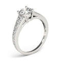 14k White Gold Antique Tapered Shank Diamond Engagement Ring (1 3/8 cttw) - Coolpeacock