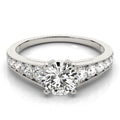 14k White Gold Antique Tapered Shank Diamond Engagement Ring (1 3/8 cttw) - Coolpeacock