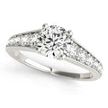 14k White Gold Antique Tapered Shank Diamond Engagement Ring (1 3/8 cttw) - Coolpeacock