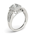14k White Gold Baroque Shank Style Cut Diamond Engagement Ring (1 1/4 cttw) - Coolpeacock