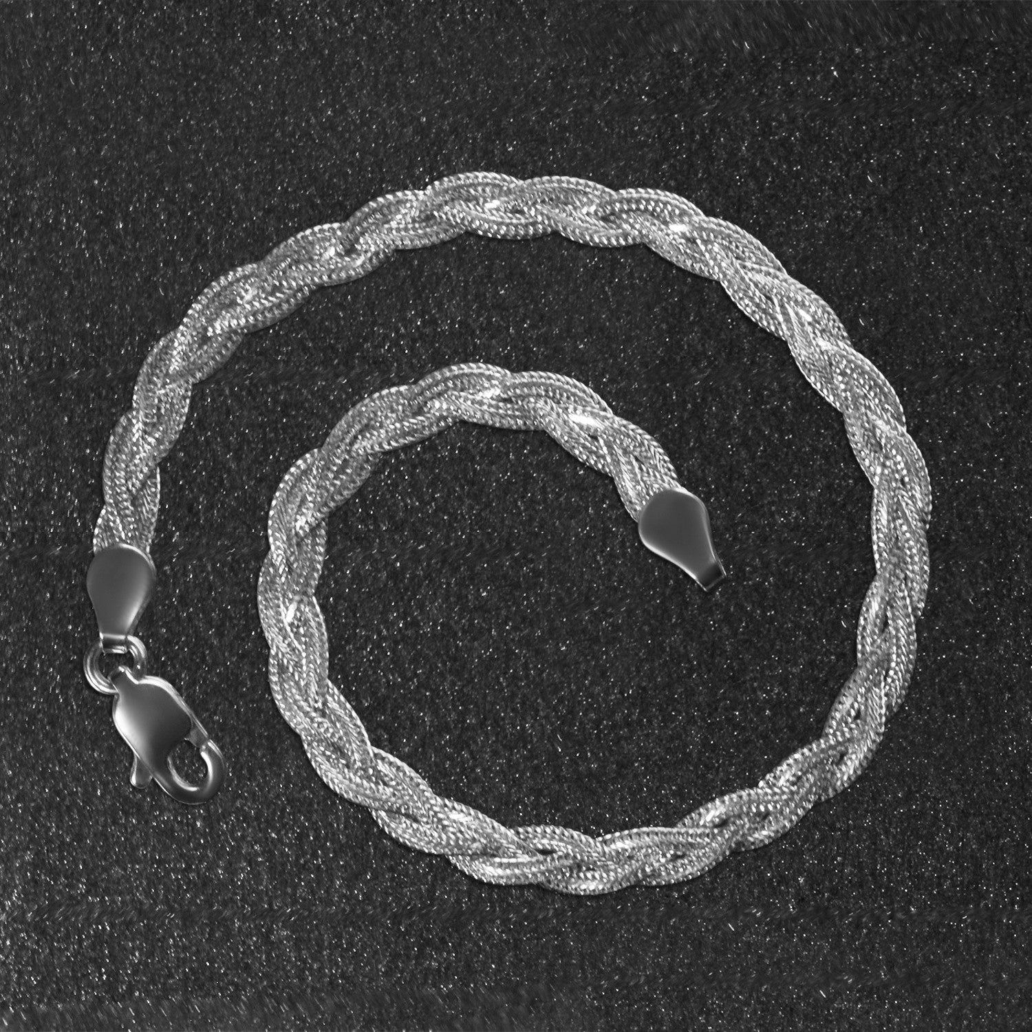 14k White Gold Braided Bracelet (3.50 mm) - Coolpeacock