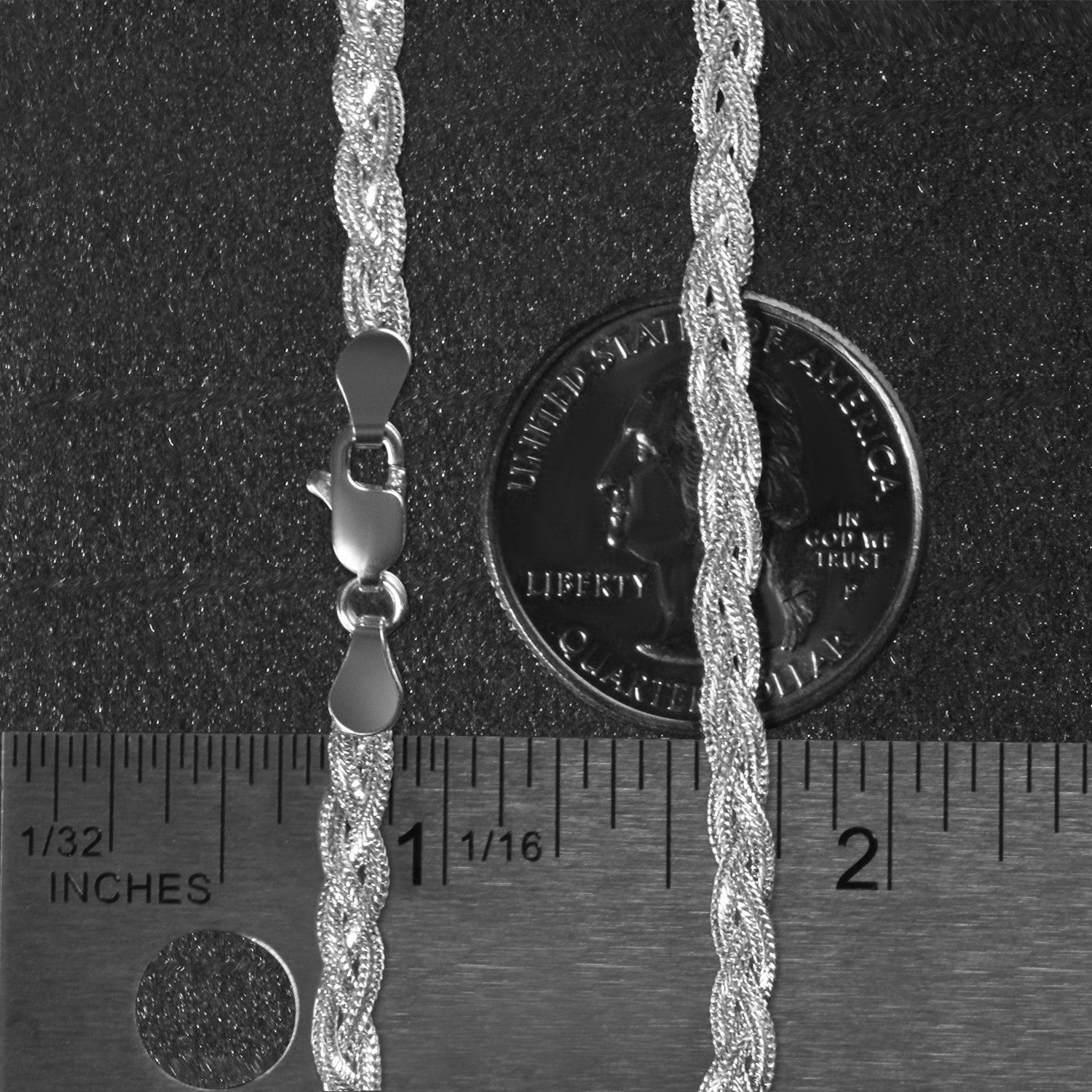 14k White Gold Braided Bracelet (3.50 mm) - Coolpeacock