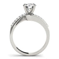 14k White Gold Bypass Round Pronged Diamond Engagement Ring (1 5/8 cttw) - Coolpeacock