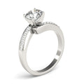 14k White Gold Bypass Round Pronged Diamond Engagement Ring (1 5/8 cttw) - Coolpeacock