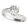 14k White Gold Bypass Round Pronged Diamond Engagement Ring (1 5/8 cttw) - Coolpeacock