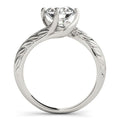 14k White Gold Bypass Round Solitaire Diamond Engagement Ring (1 cttw) - Coolpeacock