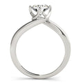 14k White Gold Bypass Style Solitaire Round Diamond Engagement Ring (1 cttw) - Coolpeacock