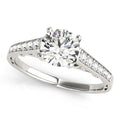 14k White Gold Cathedral Design Diamond Engagement Ring (1 1/4 cttw) - Coolpeacock