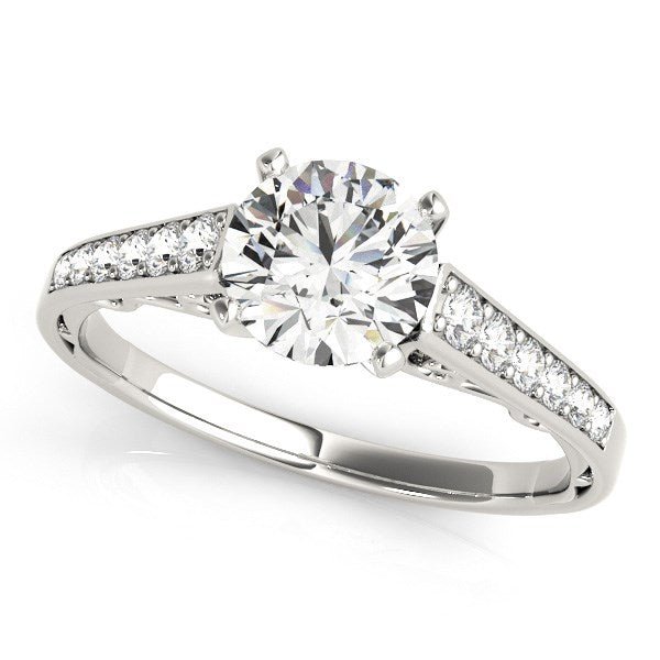 14k White Gold Cathedral Design Diamond Engagement Ring (1 1/4 cttw) - Coolpeacock