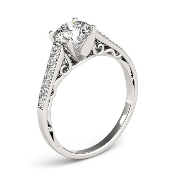 14k White Gold Cathedral Design Diamond Engagement Ring (1 1/4 cttw) - Coolpeacock