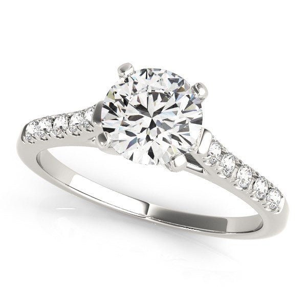 14k White Gold Cathedral Design Diamond Engagement Ring (1 1/8 cttw) - Coolpeacock