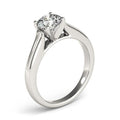 14k White Gold Cathedral Design Solitaire Diamond Engagement Ring (1 cttw) - Coolpeacock