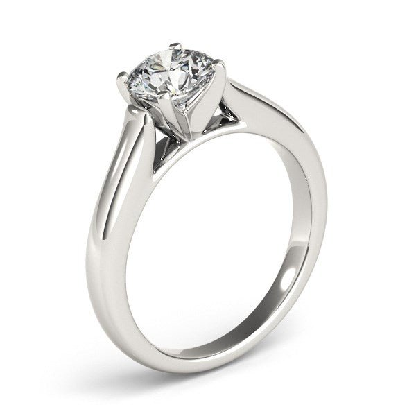 14k White Gold Cathedral Design Solitaire Diamond Engagement Ring (1 cttw) - Coolpeacock
