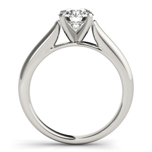 14k White Gold Cathedral Design Solitaire Diamond Engagement Ring (1 cttw) - Coolpeacock