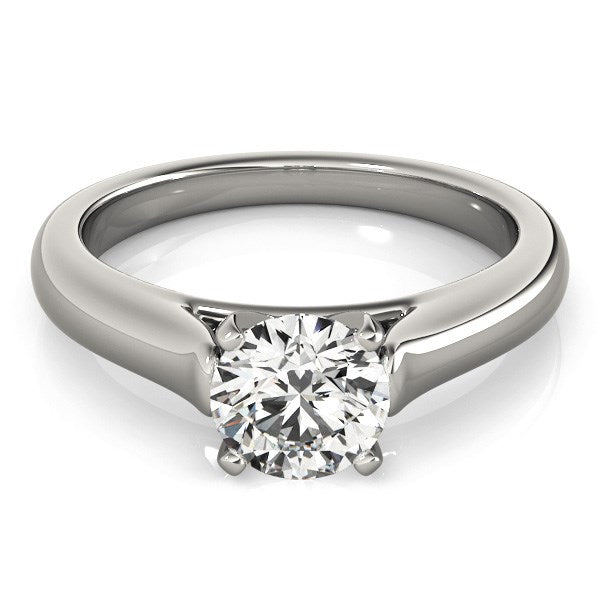 14k White Gold Cathedral Design Solitaire Diamond Engagement Ring (1 cttw) - Coolpeacock