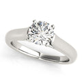 14k White Gold Cathedral Design Solitaire Diamond Engagement Ring (1 cttw) - Coolpeacock