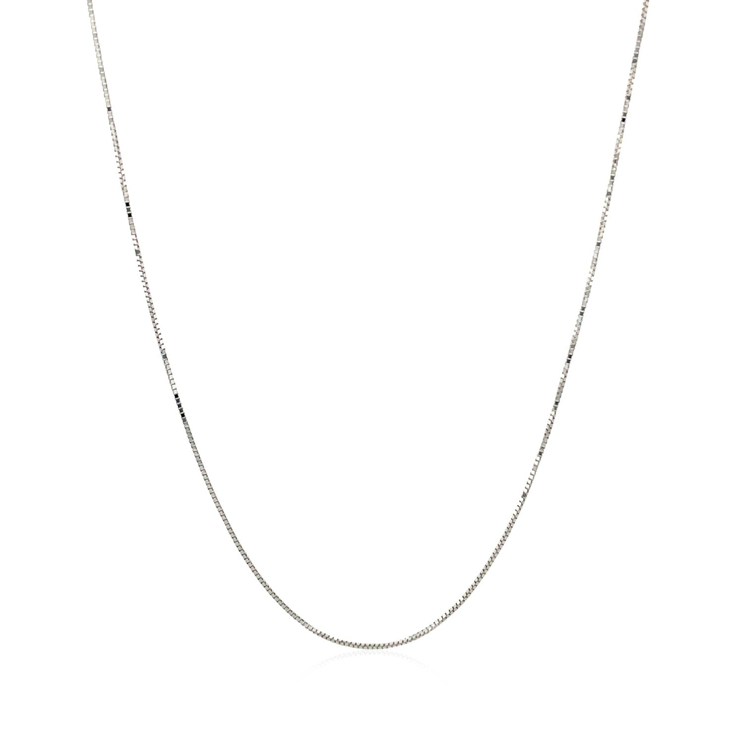 14k White Gold Classic Box Chain (0.45 mm) - Coolpeacock