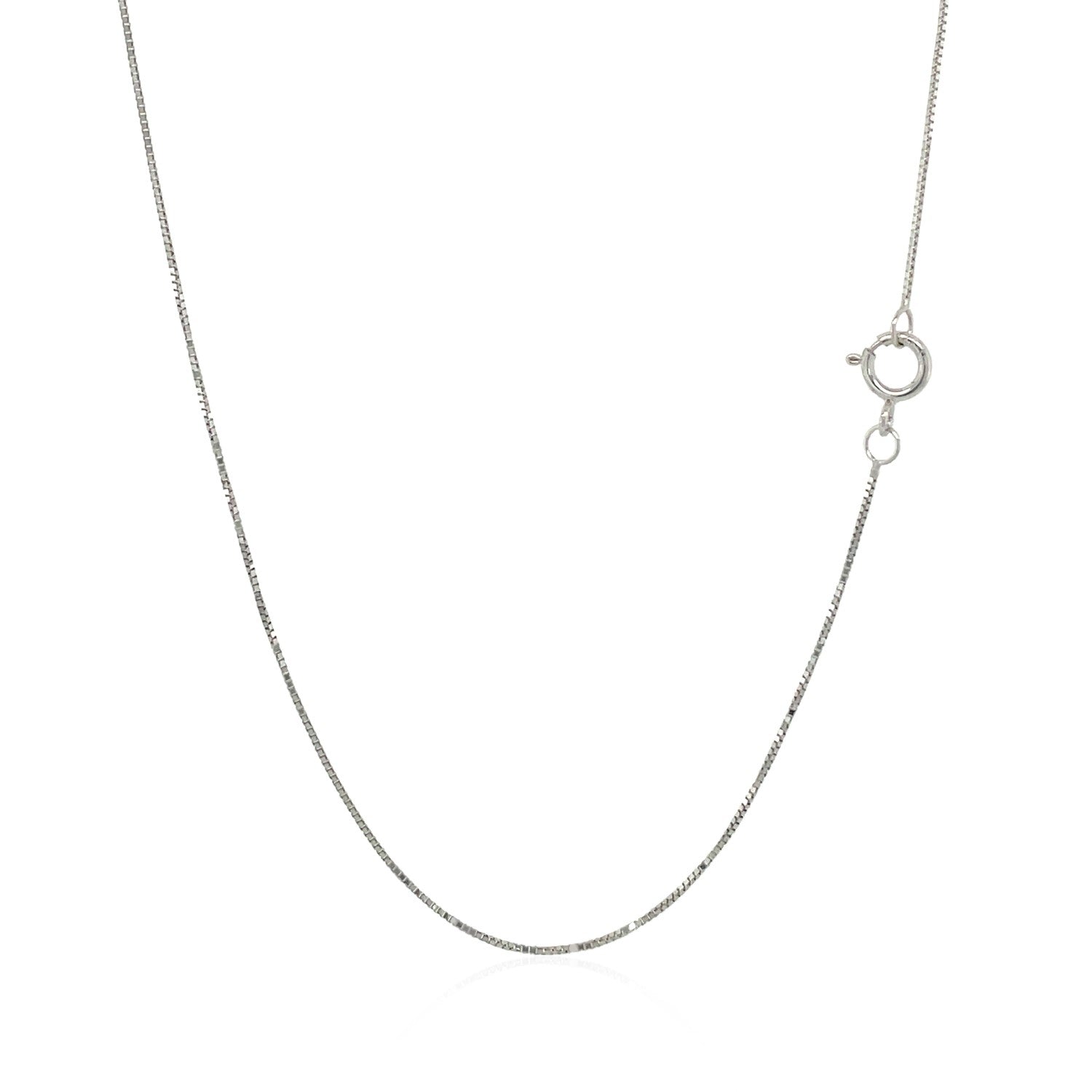 14k White Gold Classic Box Chain (0.45 mm) - Coolpeacock