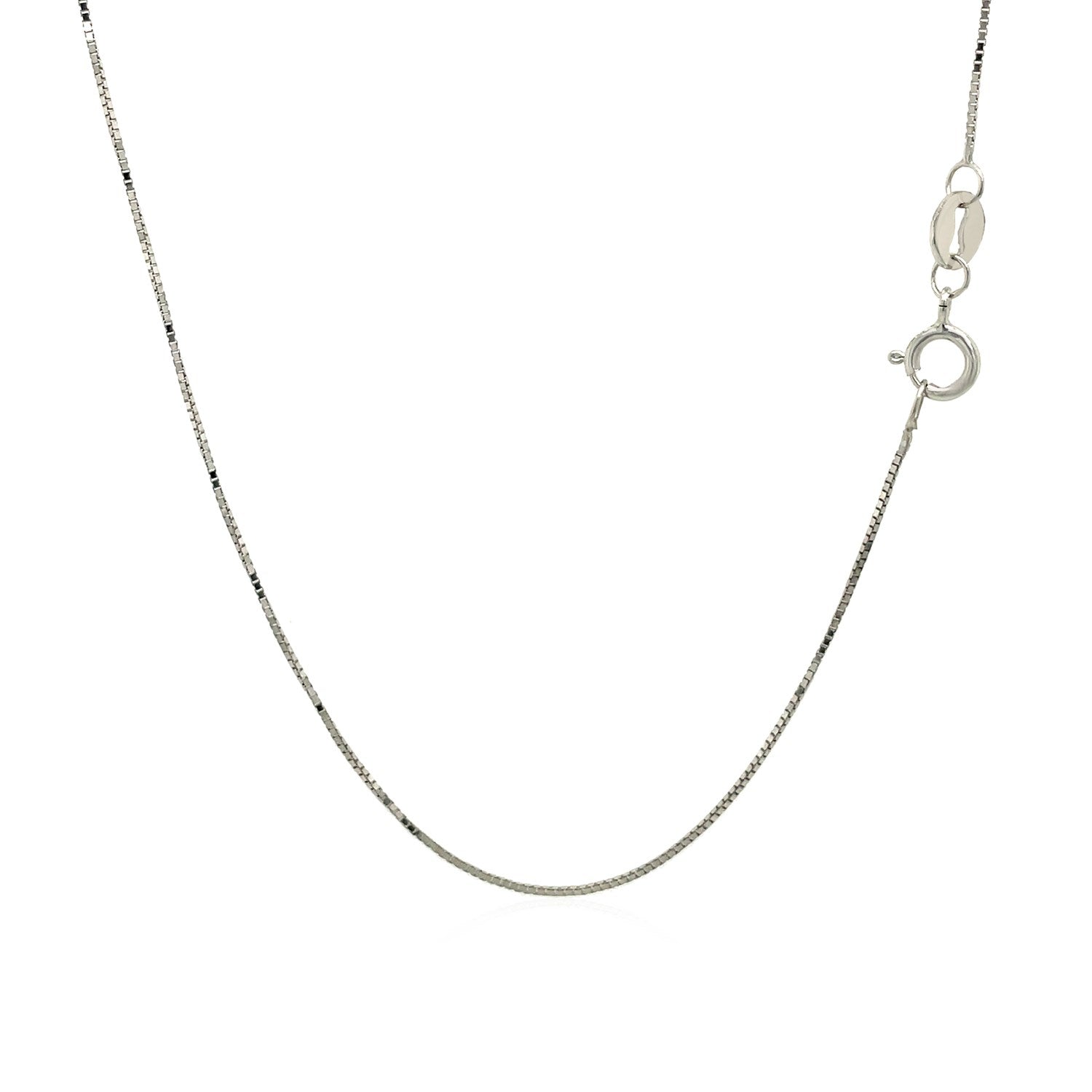 14k White Gold Classic Box Chain (0.60 mm) - Coolpeacock