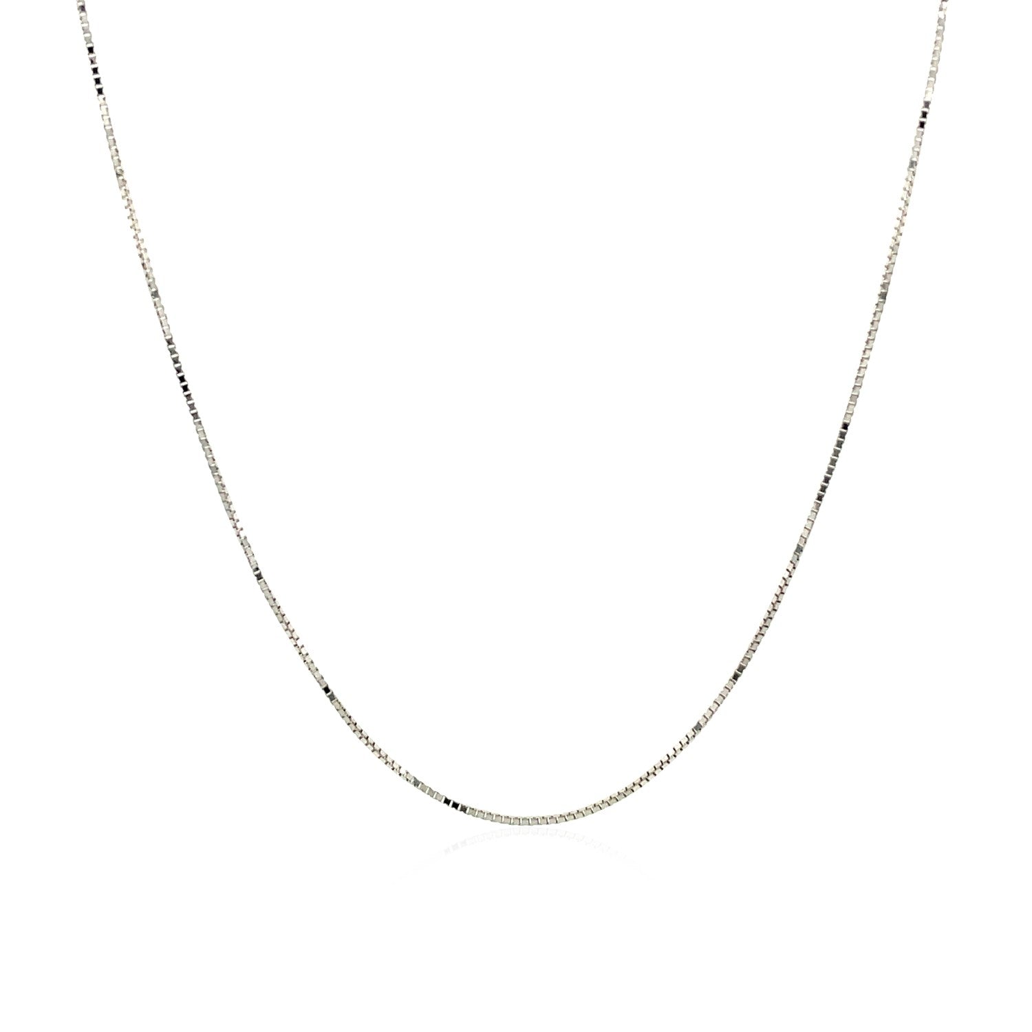14k White Gold Classic Box Chain (0.60 mm) - Coolpeacock