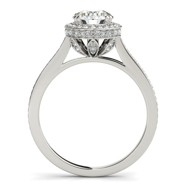 14k White Gold Classic Channel Slim Shank Diamond Engagement Ring (2 cttw) - Coolpeacock