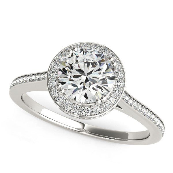 14k White Gold Classic Channel Slim Shank Diamond Engagement Ring (2 cttw) - Coolpeacock