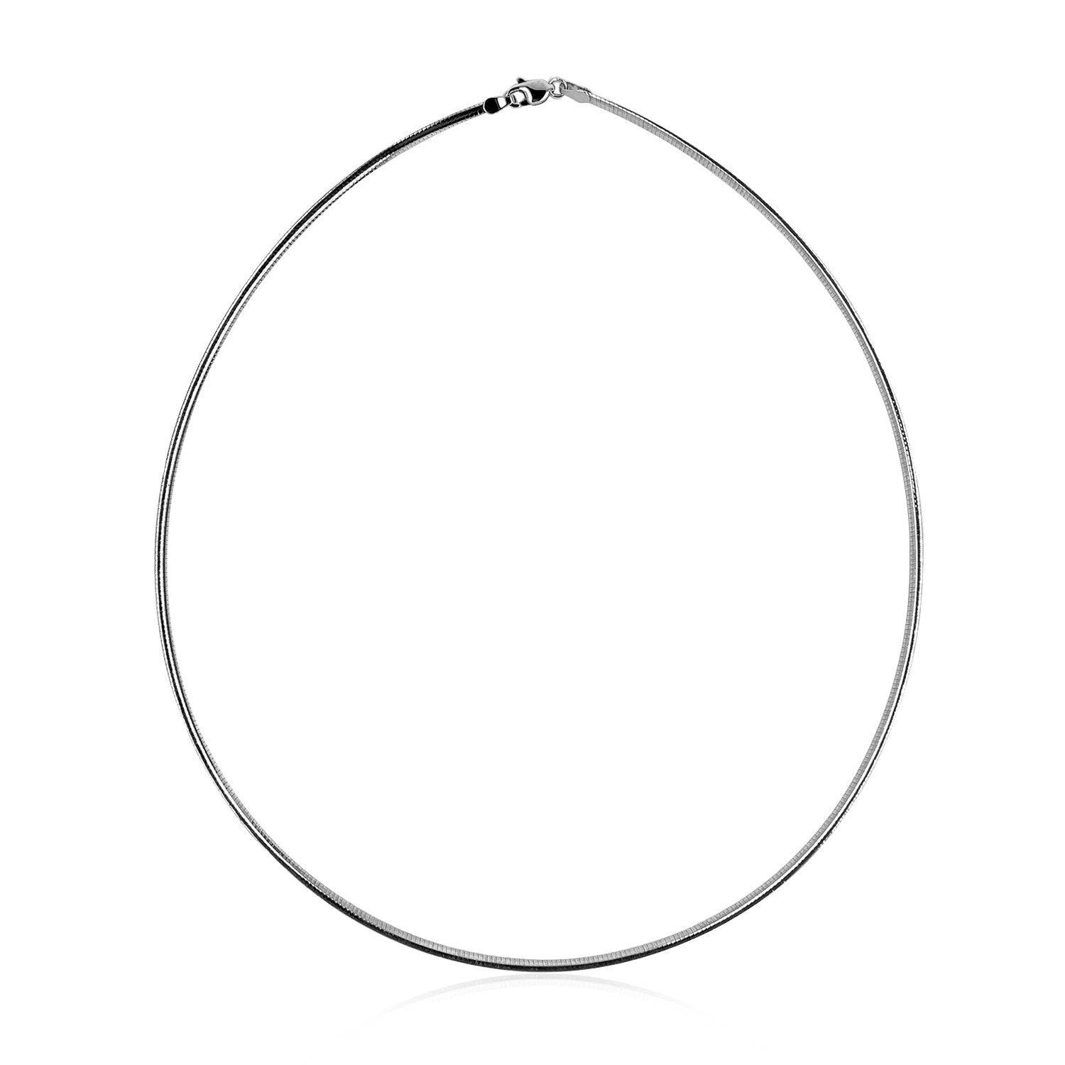 14k White Gold Classic Omega Style Chain (2.00 mm) - Coolpeacock