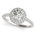 14k White Gold Classic Round Diamond Pave Design Engagement Ring (1 1/2 cttw) - Coolpeacock