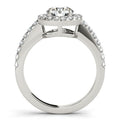 14k White Gold Classic with Pave Halo Diamond Engagement Ring (1 1/2 cttw) - Coolpeacock