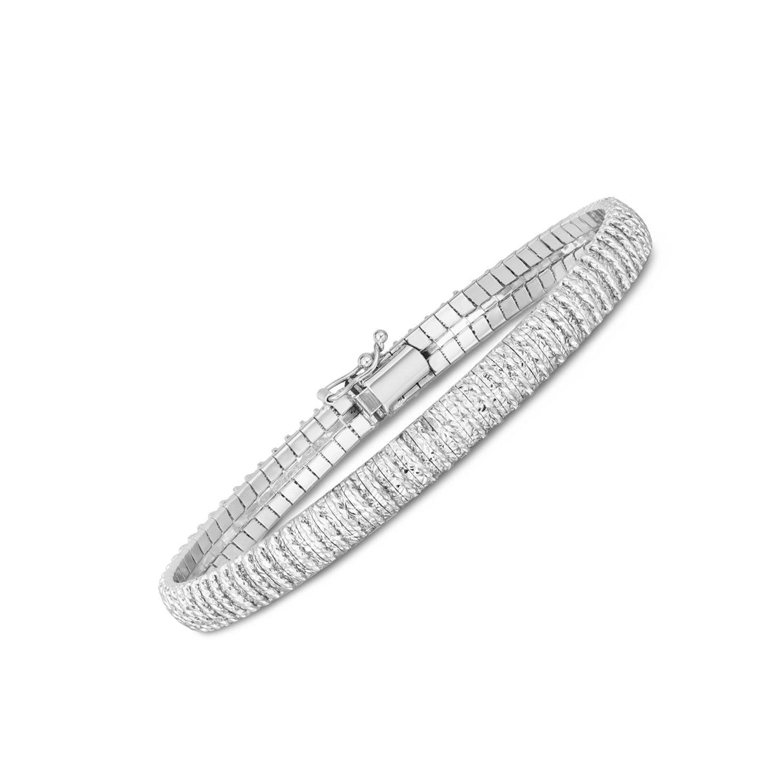 14k White Gold Diamante Flex Bracelet (5.80 mm) - Coolpeacock