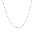 14k White Gold Diamond Cut Cable Link Chain (0.87 mm) - Coolpeacock