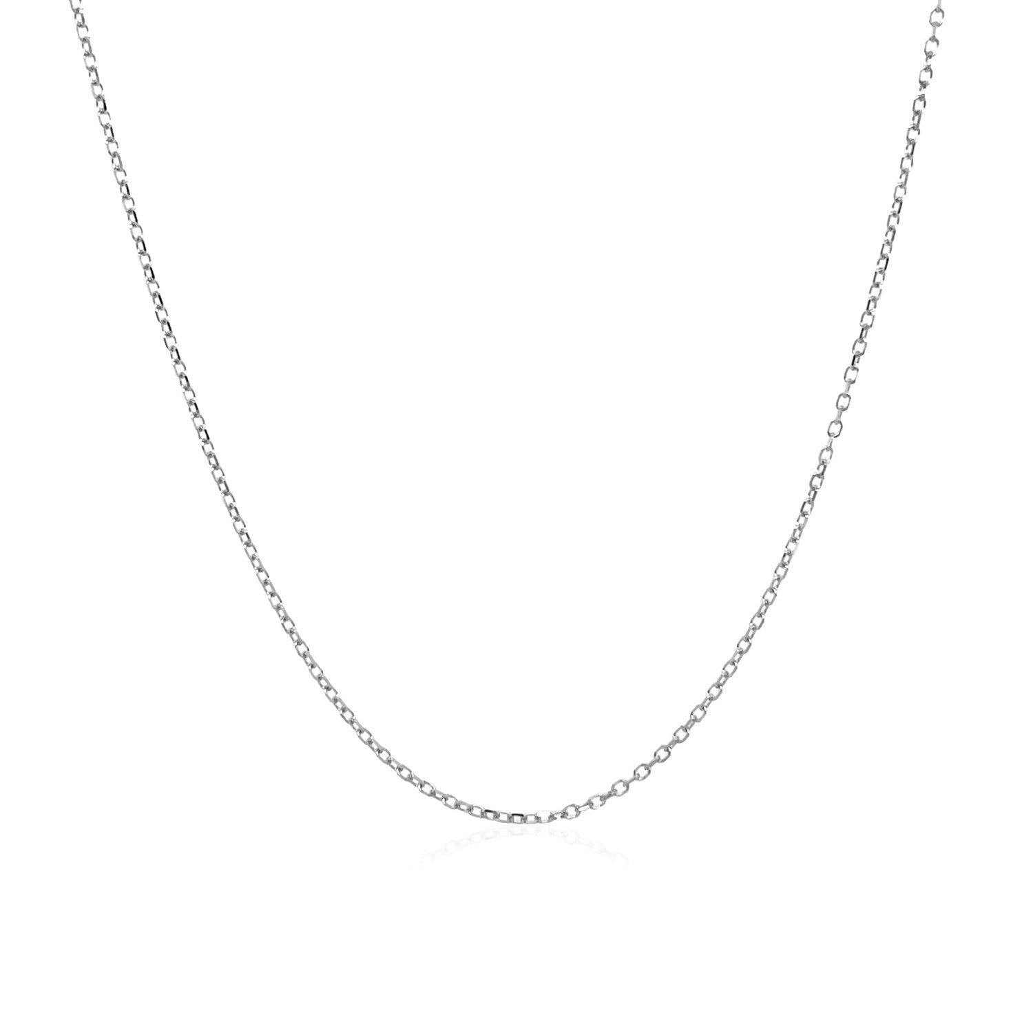 14k White Gold Diamond Cut Cable Link Chain (0.87 mm) - Coolpeacock