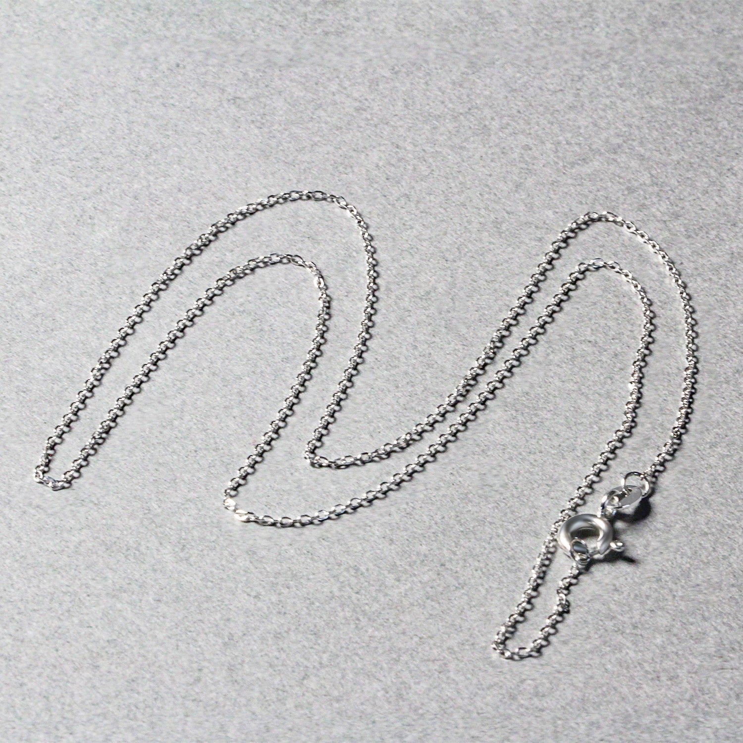 14k White Gold Diamond Cut Cable Link Chain (0.87 mm) - Coolpeacock