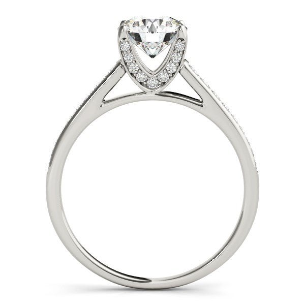 14k White Gold Diamond Engagement Ring With Cathedral Design (1 1/3 cttw) - Coolpeacock