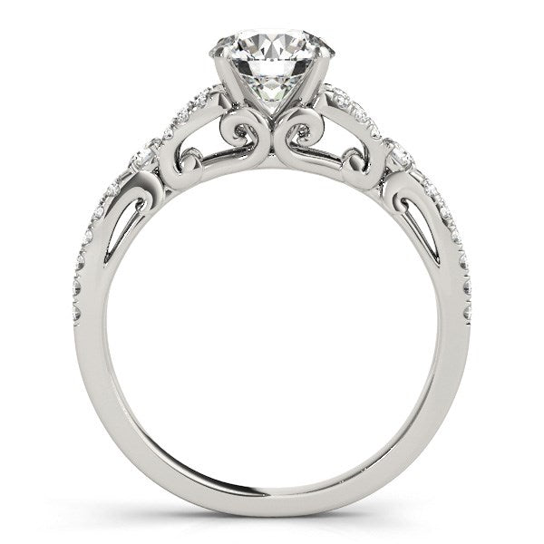14k White Gold Diamond Engagement Ring with Multirow Split Shank (1 1/4 cttw) - Coolpeacock