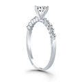 14k White Gold Diamond Engagement Ring with Shared Prong Diamond Accents - Coolpeacock