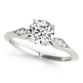 14k White Gold Diamond Engagement Ring with Side Clusters (1 1/8 cttw) - Coolpeacock