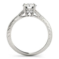 14k White Gold Diamond Engagement Ring with Side Clusters (1 1/8 cttw) - Coolpeacock
