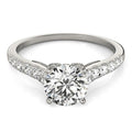 14k White Gold Diamond Engagement Ring With Single Row Band (1 3/4 cttw) - Coolpeacock