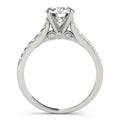14k White Gold Diamond Engagement Ring With Single Row Band (1 3/4 cttw) - Coolpeacock
