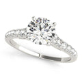 14k White Gold Diamond Engagement Ring With Single Row Band (1 3/4 cttw) - Coolpeacock