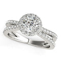 14k White Gold Diamond Engagement Ring with Split Shank Design (1 1/2 cttw) - Coolpeacock