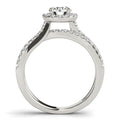 14k White Gold Diamond Engagement Ring with Split Shank Design (1 1/2 cttw) - Coolpeacock
