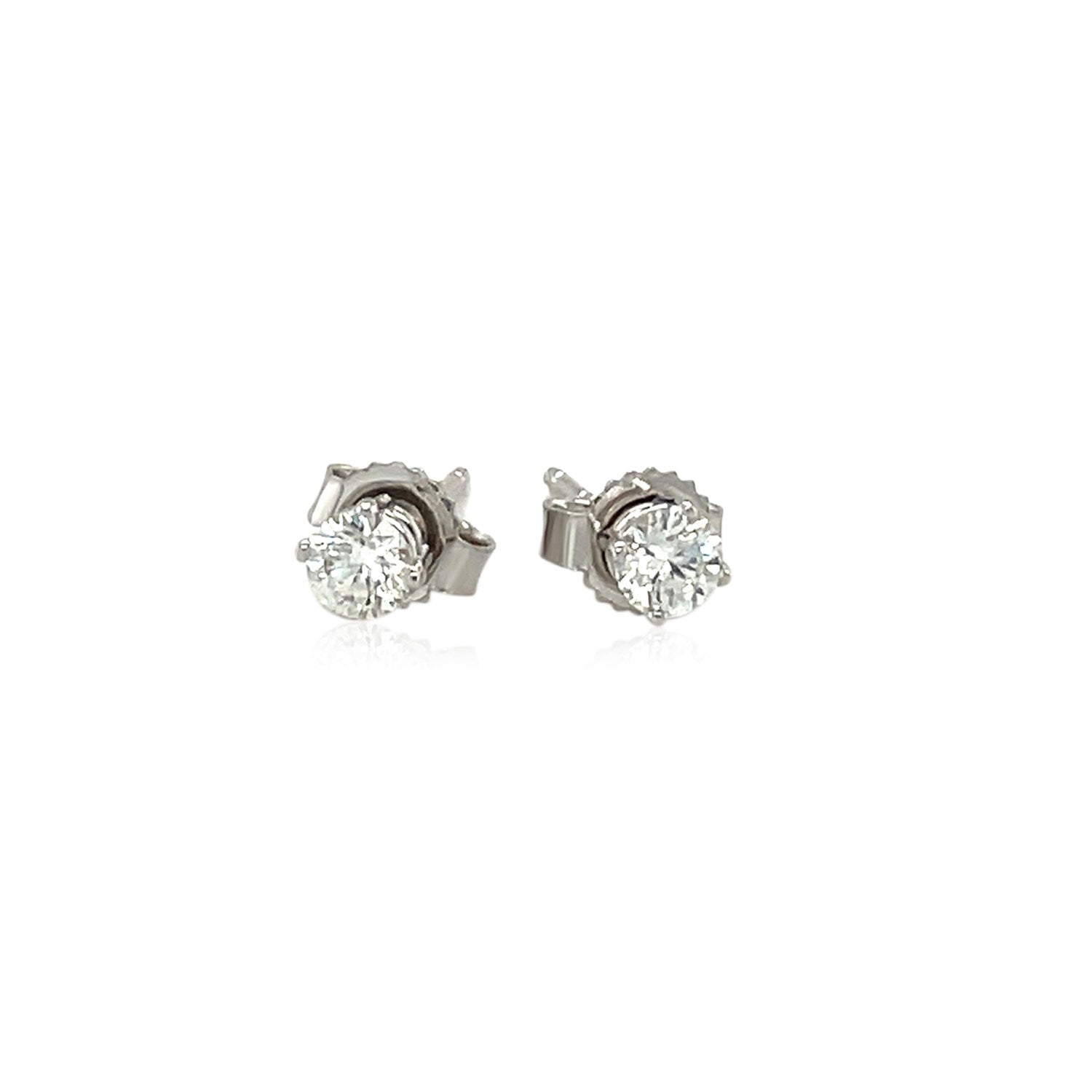 14k White Gold Diamond Four Prong Stud Earrings (1/4 cttw) - Coolpeacock